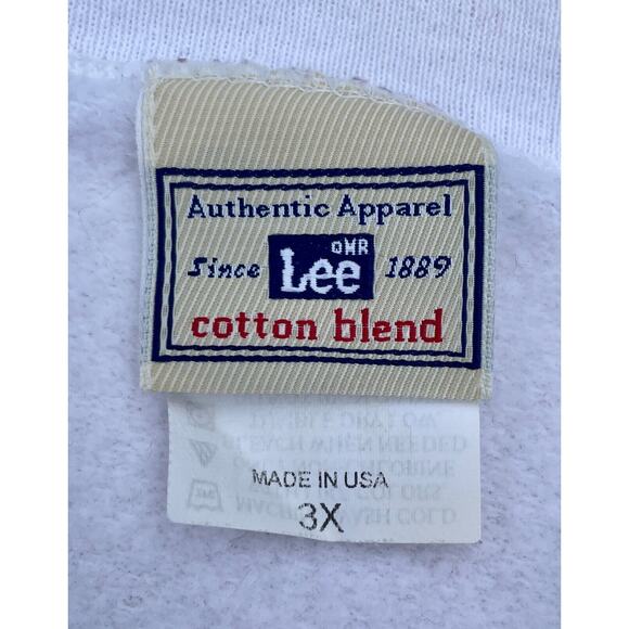 VTG 90's LEE Authentic Apparel Crewneck Sweatshirt Cotton Men White SIZE 3XL USA - Picture 4 of 5